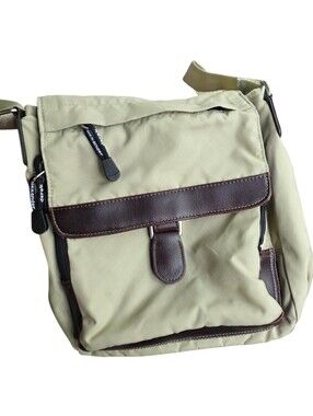 Derek ALEXANDER Men's Olive Green Crossbody Bag with Brown Trim